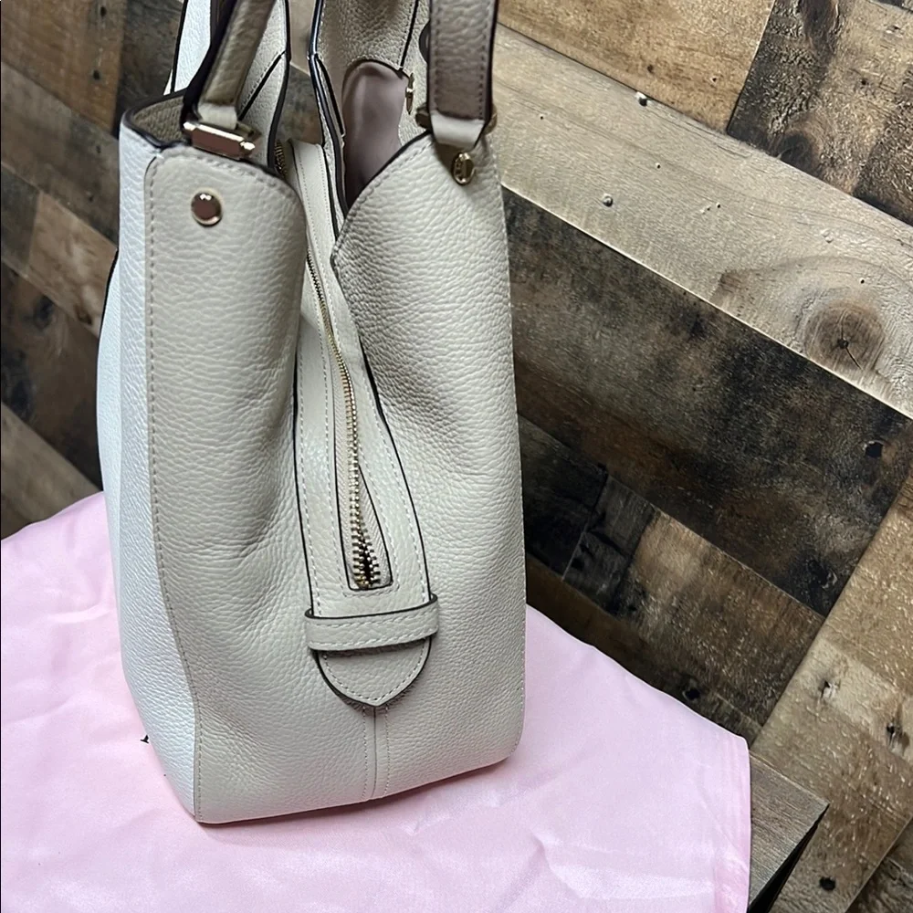 Kate Spade Leila‎ Light Sand Leather Triple Compartment Satchel Bag & wallet Set